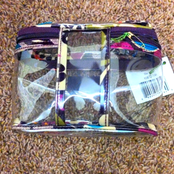 NWT Vera Bradley Small Trolley & NWOT Mirror Cosmetic Case in "Plum Craz… - Picture 3 of 8